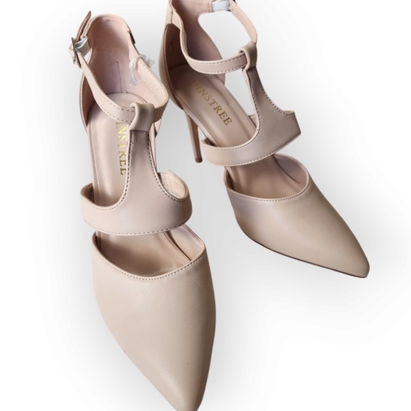 TINSTREE,Stunners! Sexy T-Strap Womens High Heels Pointed Toe Pumps size 9, NWOT - Picture 1 of 14